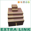 Alta calidad al por mayor logotipo personalizado textura lujo cartulina chocolate oscuro embalaje 3 capas cajas del cajón con divisores de papel